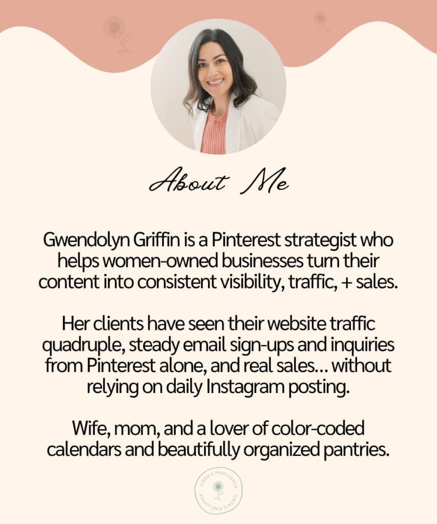 about me pinterest strategist